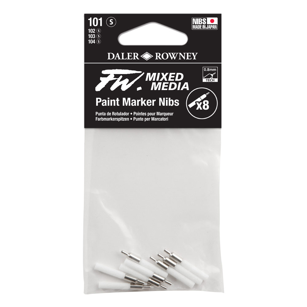 Daler-Rowney FW Mixed Media Paint Marker Nibs 8 Pack 0.8mm Tech