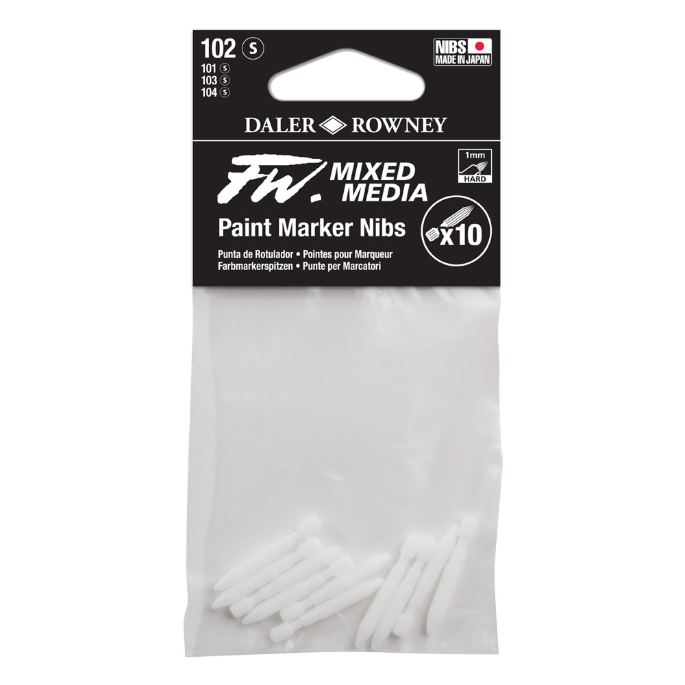 Daler-Rowney FW Mixed Media Paint Marker Nibs 10 Pack 1mm Hard