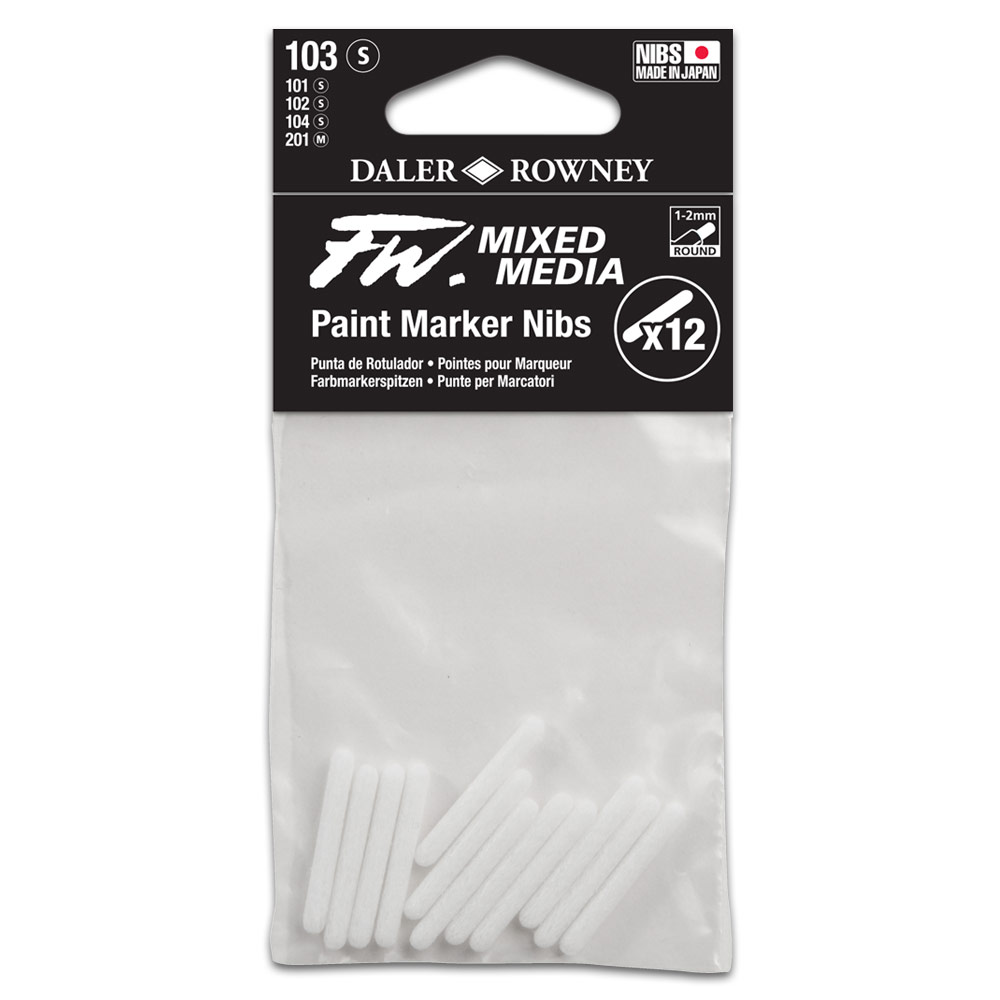 Daler-Rowney FW Mixed Media Paint Marker Nibs 12 Pack 1-2mm Round