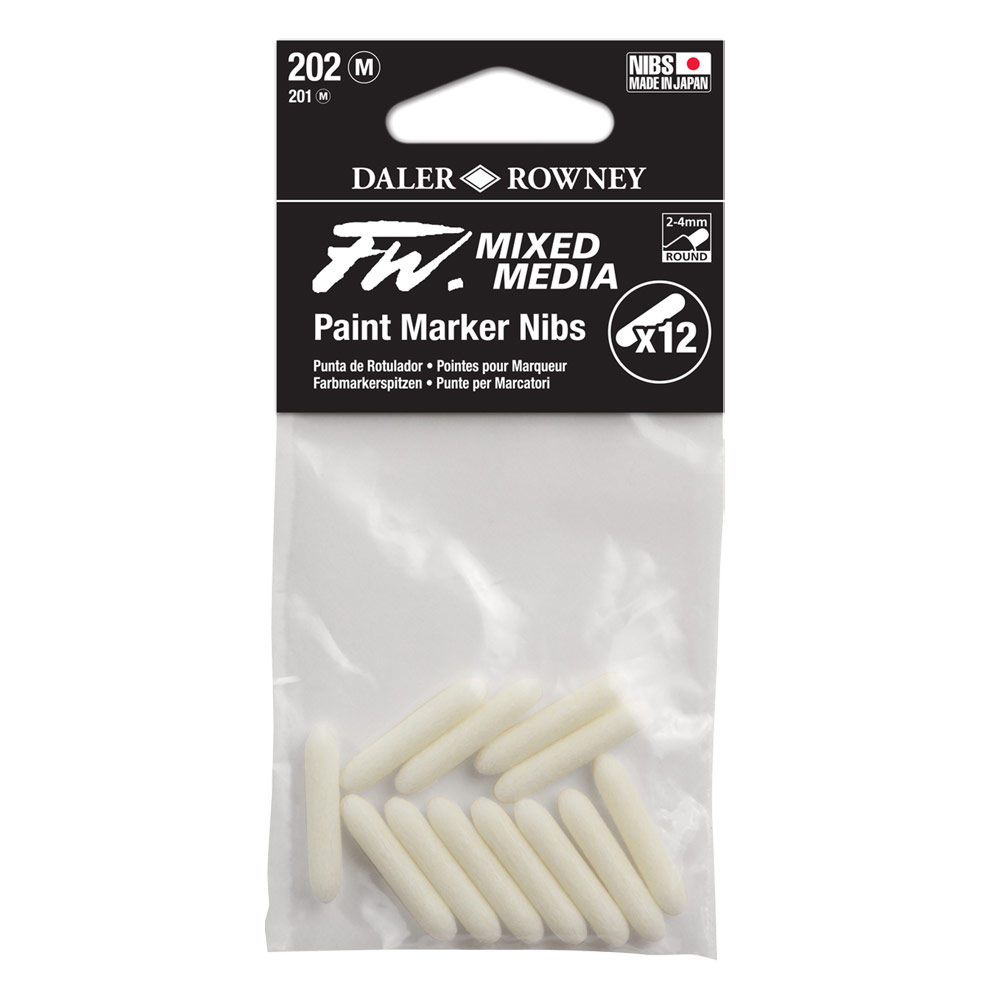 Daler-Rowney FW Mixed Media Paint Marker Nibs 12 Pack 2-4mm Round