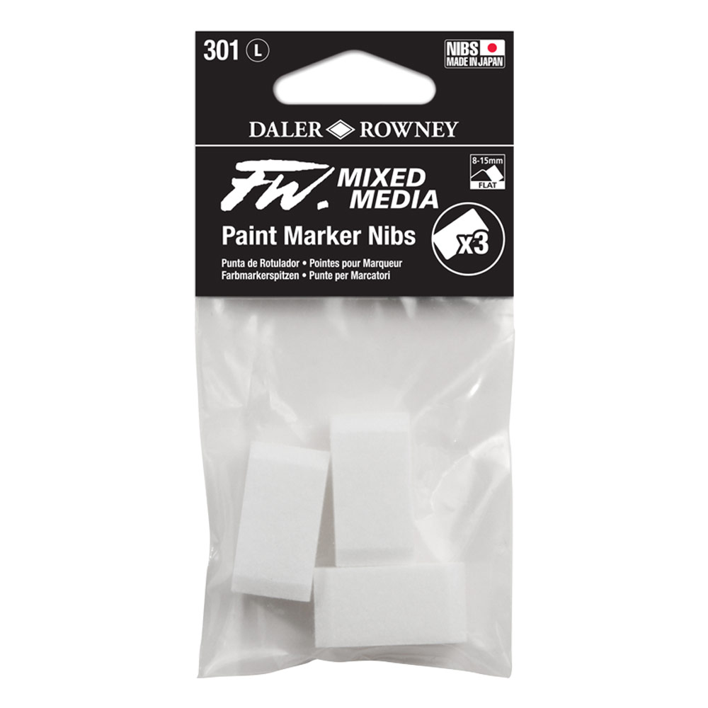 Daler-Rowney FW Mixed Media Paint Marker Nibs 3 Pack 8-15mm Flat