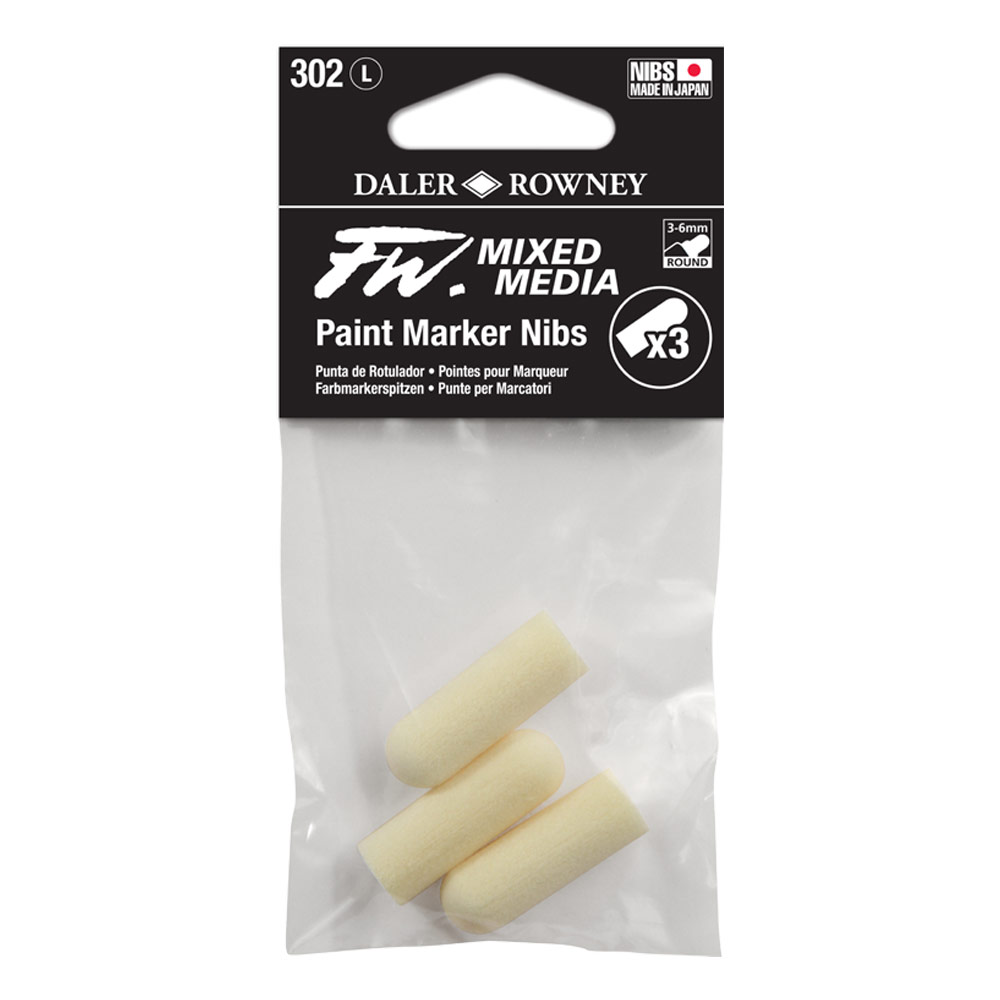 Daler-Rowney FW Mixed Media Paint Marker Nibs 3 Pack 3-6mm Round