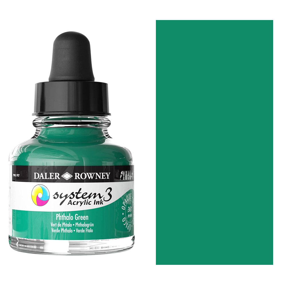 Daler-Rowney System3 Acrylic Ink 29.5ml Phthalo Green
