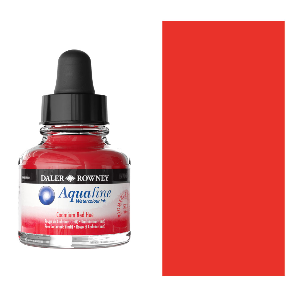 Daler-Rowney Aquafine Watercolour Ink 29.5ml Cadmium Red Hue