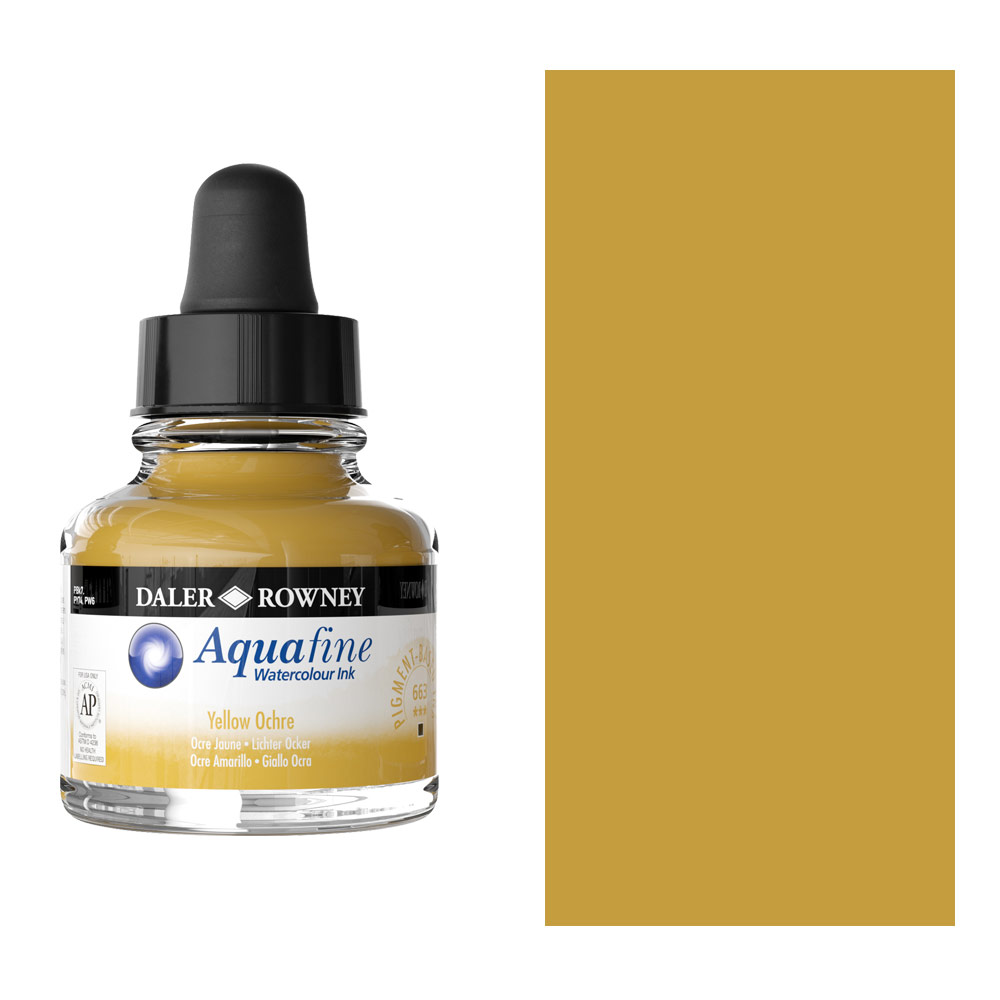 Daler-Rowney Aquafine Watercolour Ink 29.5ml Yellow Ochre