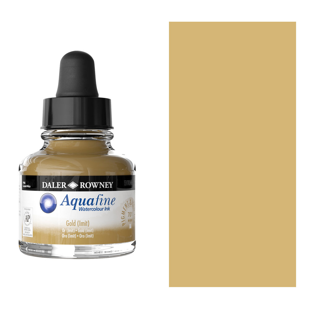 Daler-Rowney Aquafine Watercolour Ink 29.5ml Gold (Imitation)