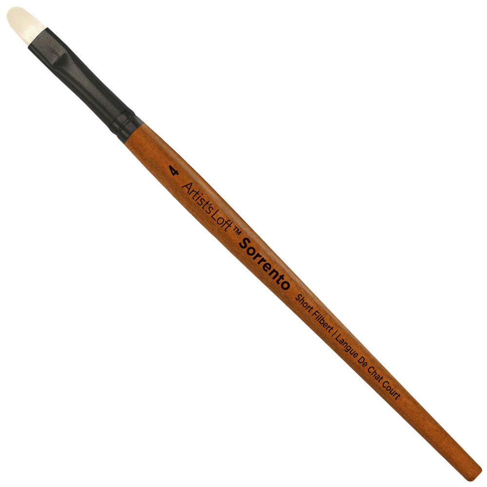 Artist's Loft Sorrento Synthetic Bristle Oil Brush Short Filbert #4