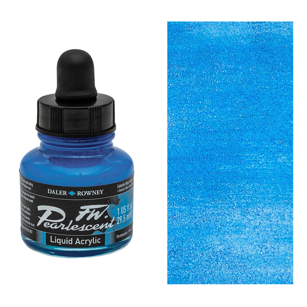Daler-Rowney FW Pearlescent Liquid Acrylic Ink 1oz Galactic Blue