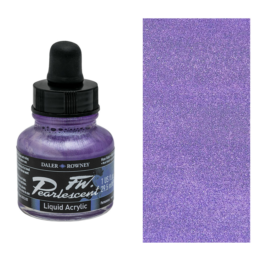 Daler-Rowney FW Pearlescent Liquid Acrylic Ink 1oz Moon Violet