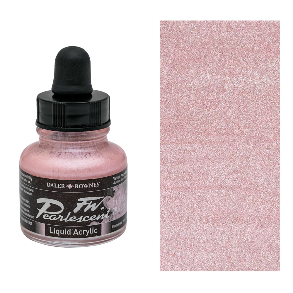 Daler-Rowney FW Pearlescent Liquid Acrylic Ink 1oz Platinum Pink