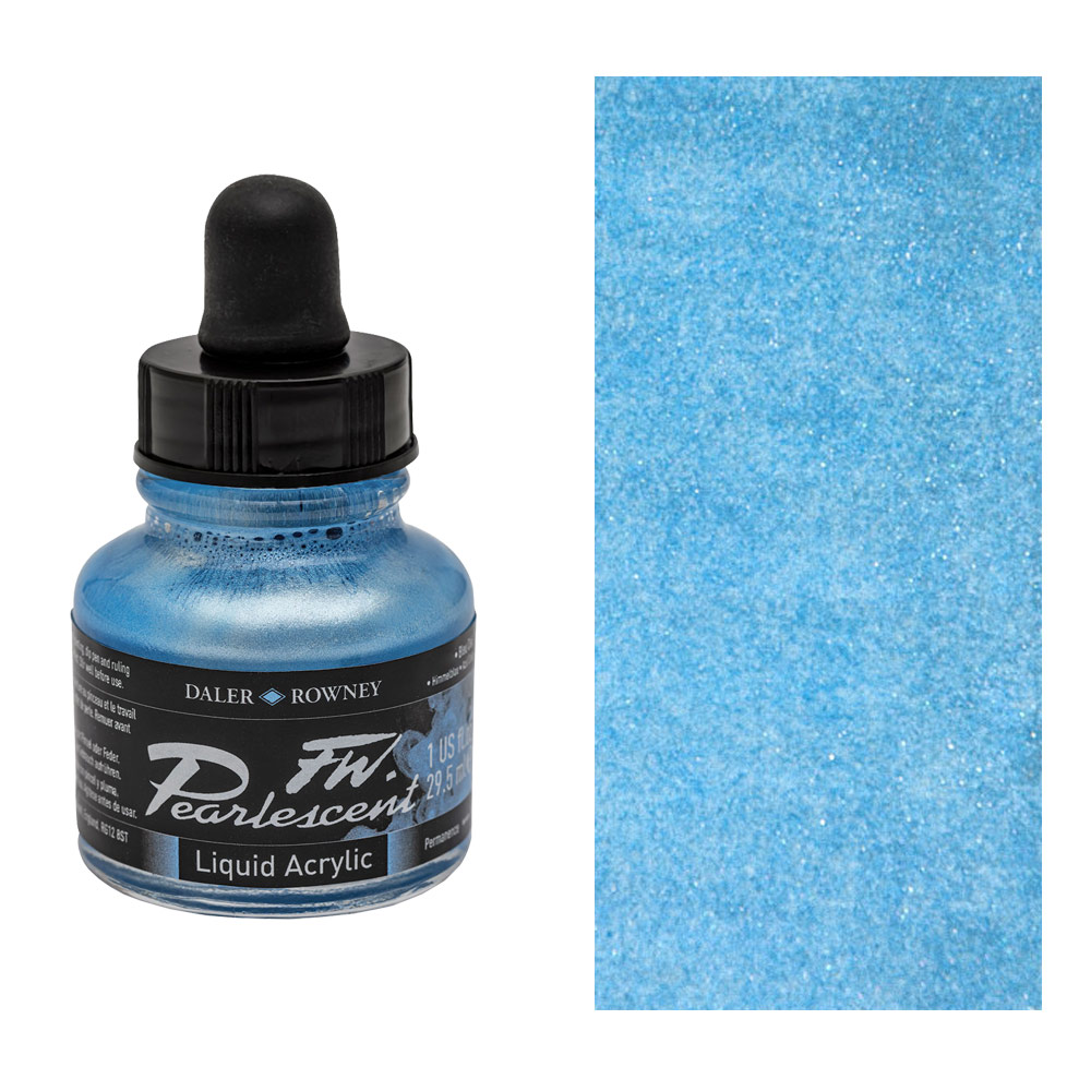 Daler-Rowney FW Pearlescent Liquid Acrylic Ink 1oz Sun-Up Blue
