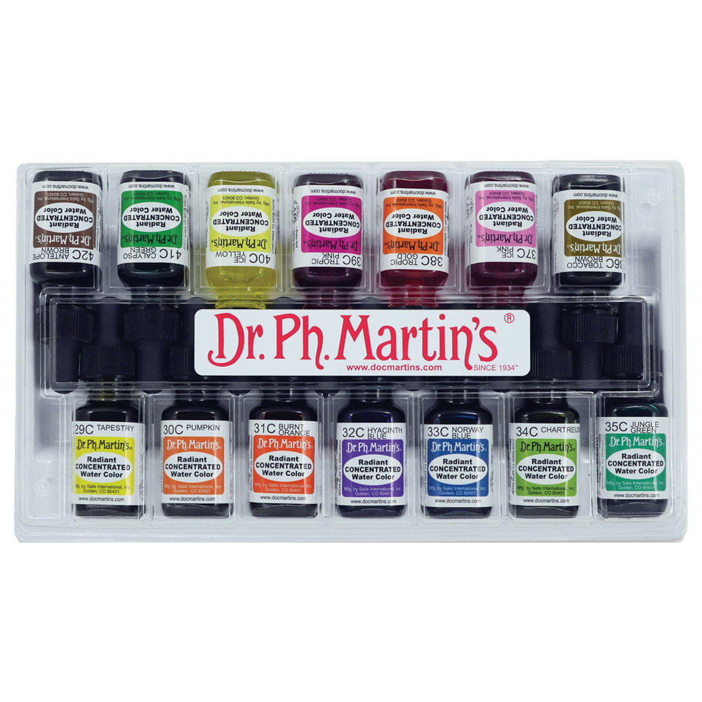 Dr. Ph. Martin's Radiant Concentrated Watercolor 14 x 0.5oz Set C
