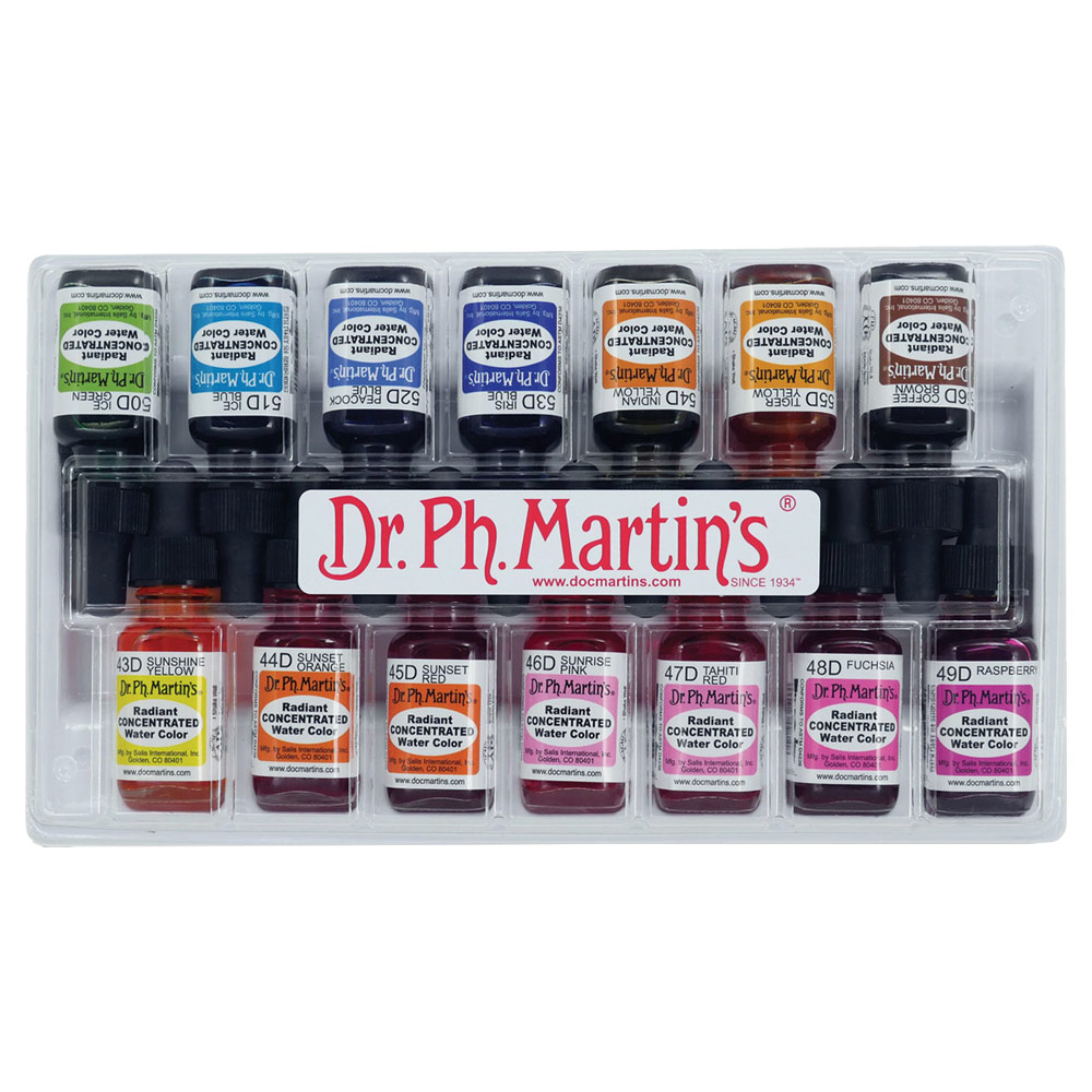 Dr. Ph. Martin's Radiant Concentrated Watercolor 0.5oz x 14 Set D