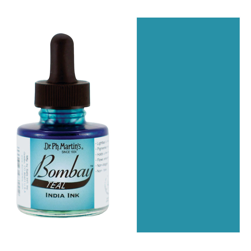 Dr. Ph. Martin's Bombay Waterproof India Ink 1oz Teal