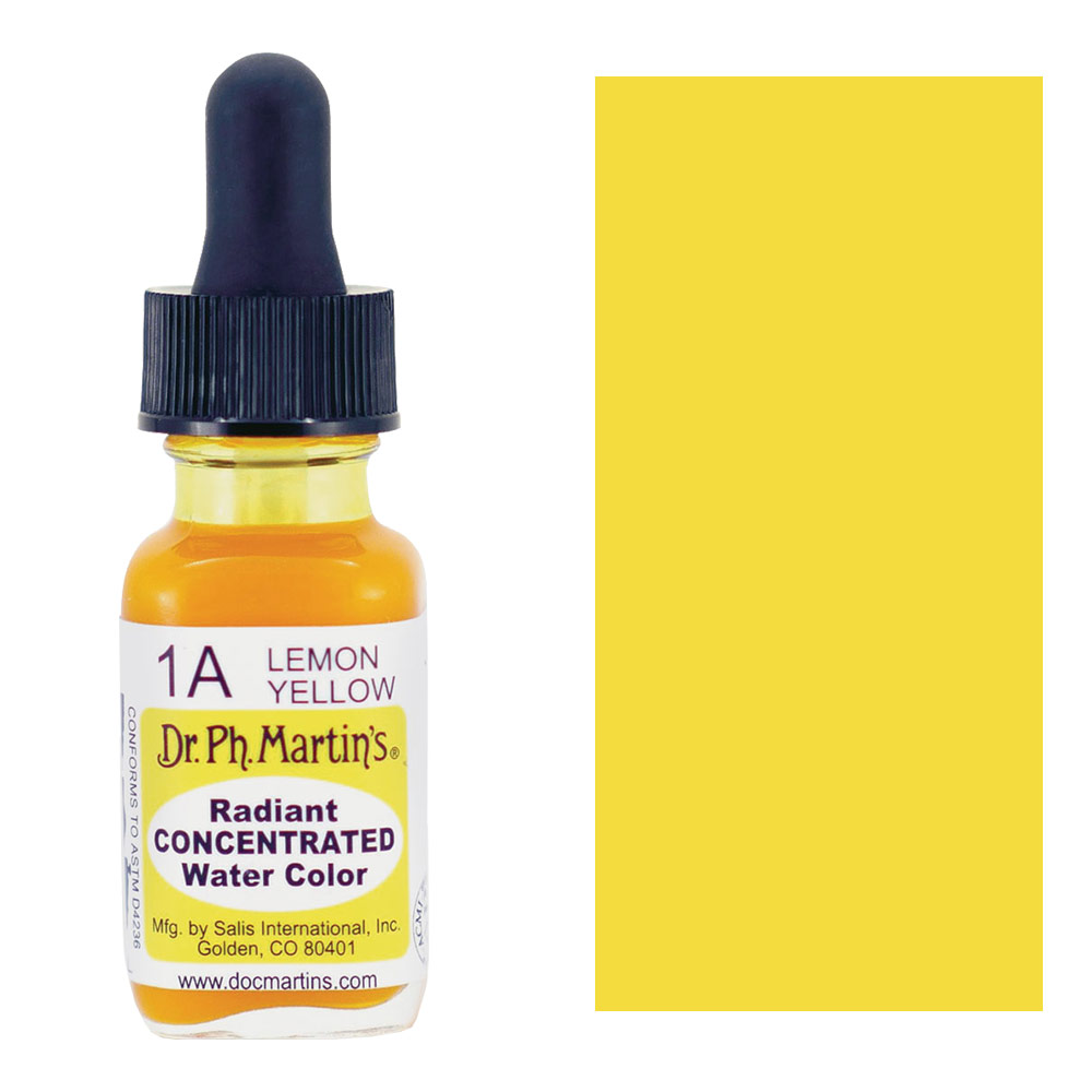 Dr. Ph. Martin's Radiant Concentrated Watercolor 0.5oz Lemon Yellow