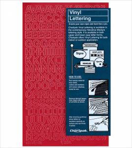 Duro Adhesive Vinyl Helvetica Letters & Numbers 3/4" Red