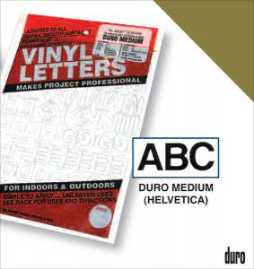 Duro Adhesive Vinyl Helvetica Letters & Numbers 1" Gold