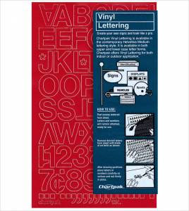 Duro Adhesive Vinyl Helvetica Letters & Numbers 1" Red