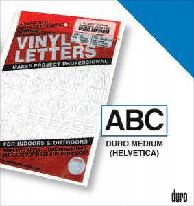 Duro Adhesive Vinyl Helvetica Numbers 4" Blue