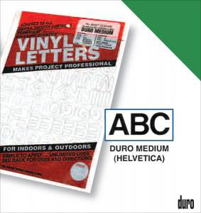 Duro Adhesive Vinyl Helvetica Numbers 4" Green