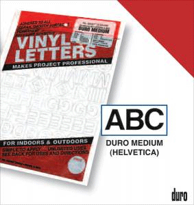 Duro Adhesive Vinyl Helvetica Numbers 4" Red