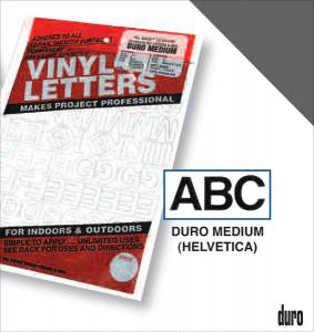 Duro Adhesive Vinyl Helvetica Numbers 4" Silver
