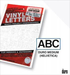 Duro Adhesive Vinyl Helvetica Numbers 6" White