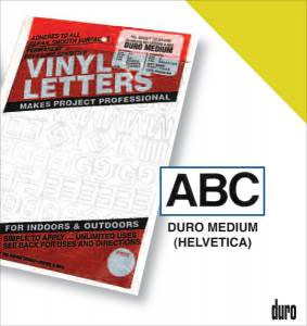 Duro Adhesive Vinyl Helvetica Numbers 6" Yellow
