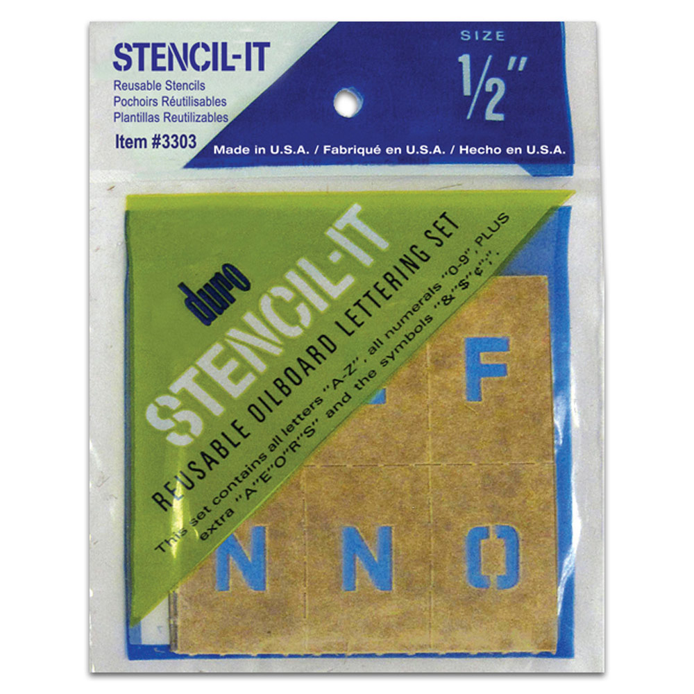 Duro Stencil-It Reusable Oilboard Gothic Lettering Set 1/2"