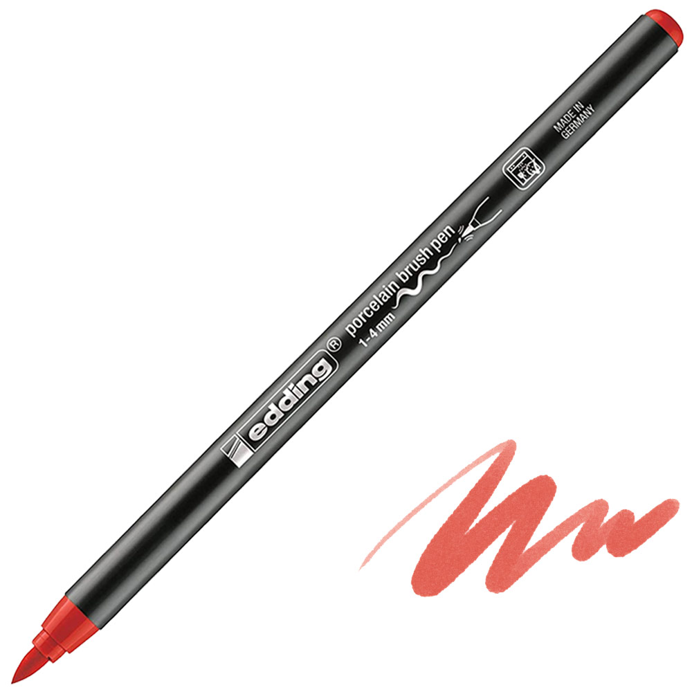 Edding 4200 Porcelain Brush Pen 1-4mm Red