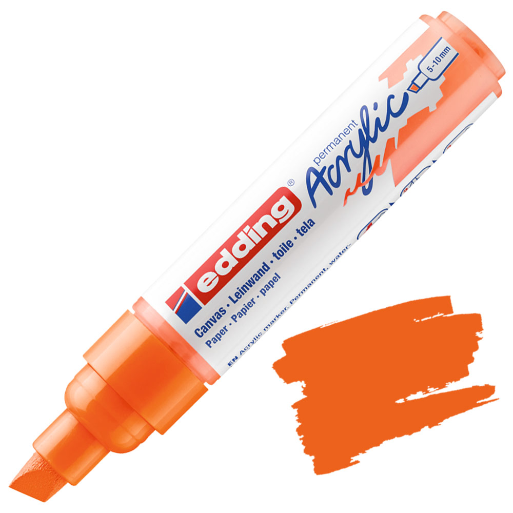 Edding 5000 Permanent Acrylic Paint Marker Broad 5-10mm Neon Orange
