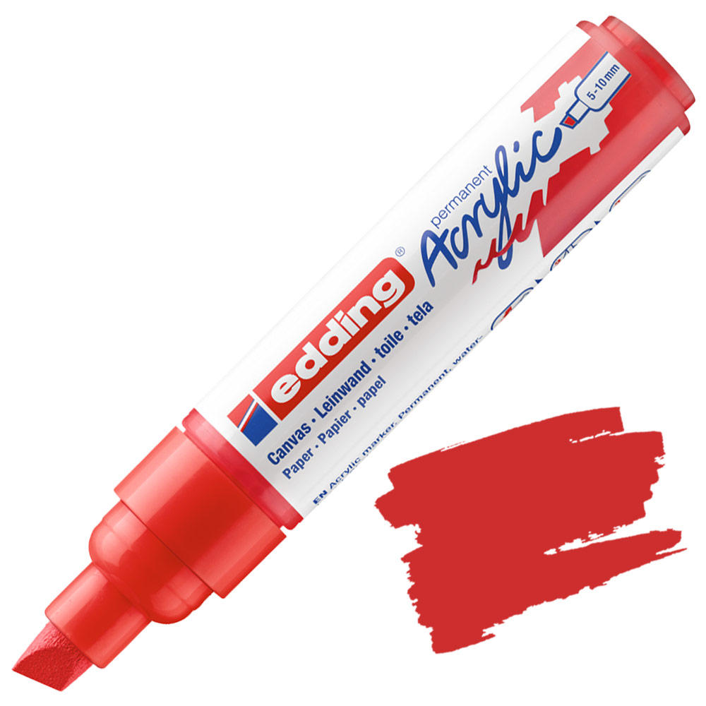 Edding 5000 Permanent Acrylic Paint Marker Broad 5-10mm Traffic Red