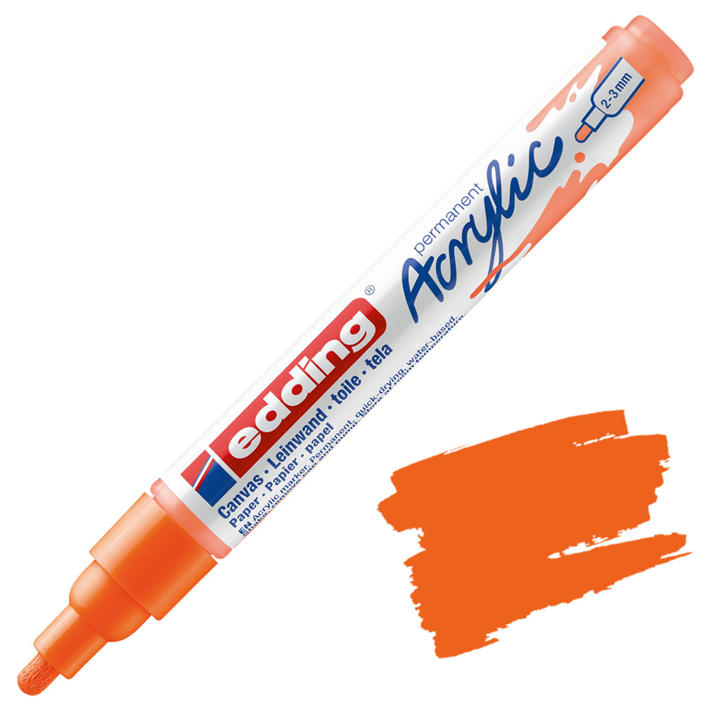Edding 5100 Permanent Acrylic Paint Marker Medium 2-3mm Neon Orange
