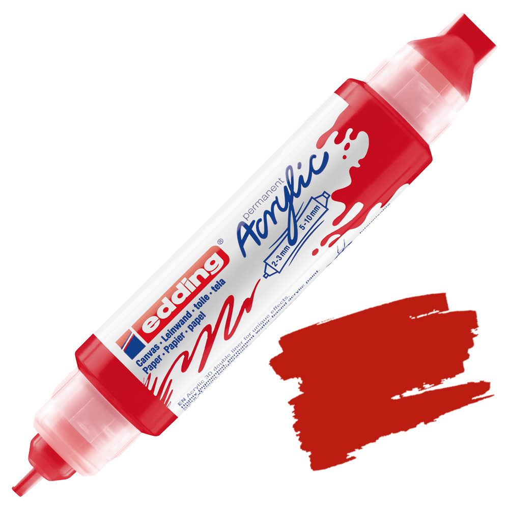 Edding 5400 Permanent Acrylic Paint 3D Double Liner Traffic Red