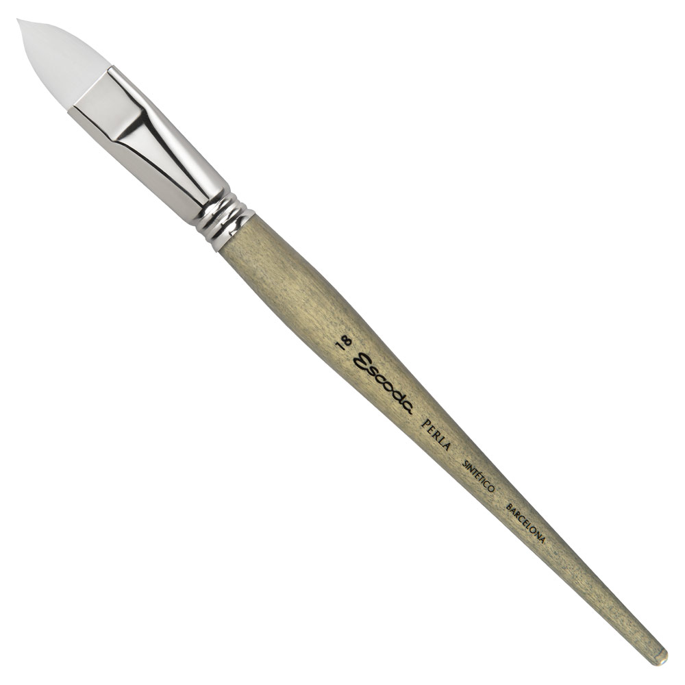 Escoda Perla White Toray Synthetic Brush Series 1510 Filbert #18