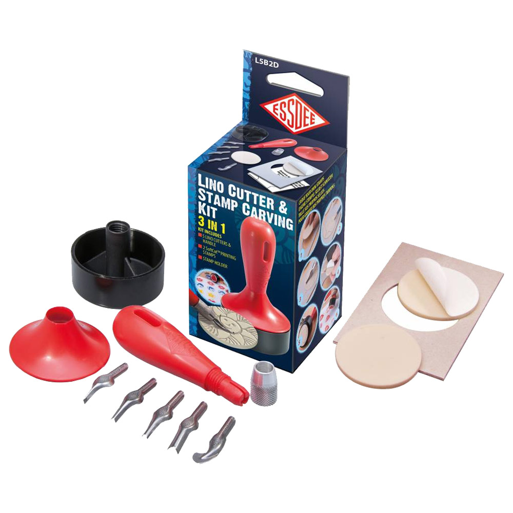ESSDEE 3 in 1 Lino cutter & stamp carving kit (10 cutters & 5 stamps)