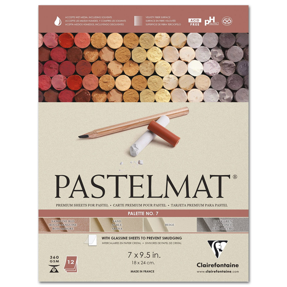 Clairefontaine Pastelmat Paper Pad 12 Sheets 7"x9-1/2" Palette No. 7