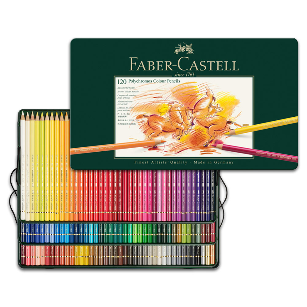 Faber-Castell Polychromos Artists' Color Pencil 120 Set Metal Tin