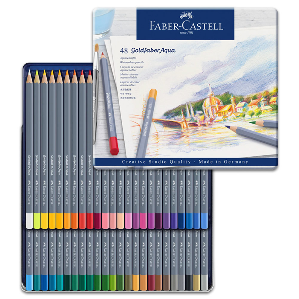 Faber Castell Watercolor Pencils 48Colors Set Water Soluble