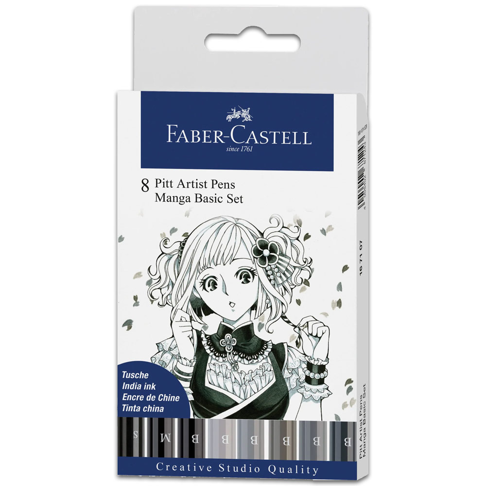 Faber-Castell Pitt Artist Pen Wallet Manga Basic 8 Set