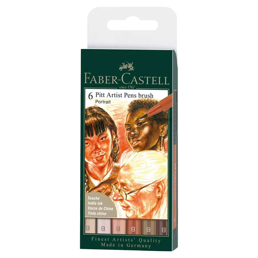 Faber-Castell Pitt Artist Brush Pen Wallet 6 Set Portrait