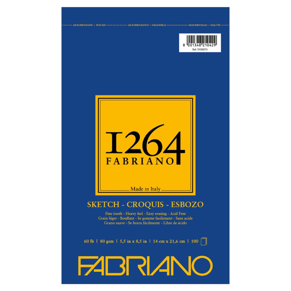 Fabriano 1264 Sketch Spiral Paper Pad 5.5"x8.5" Fine