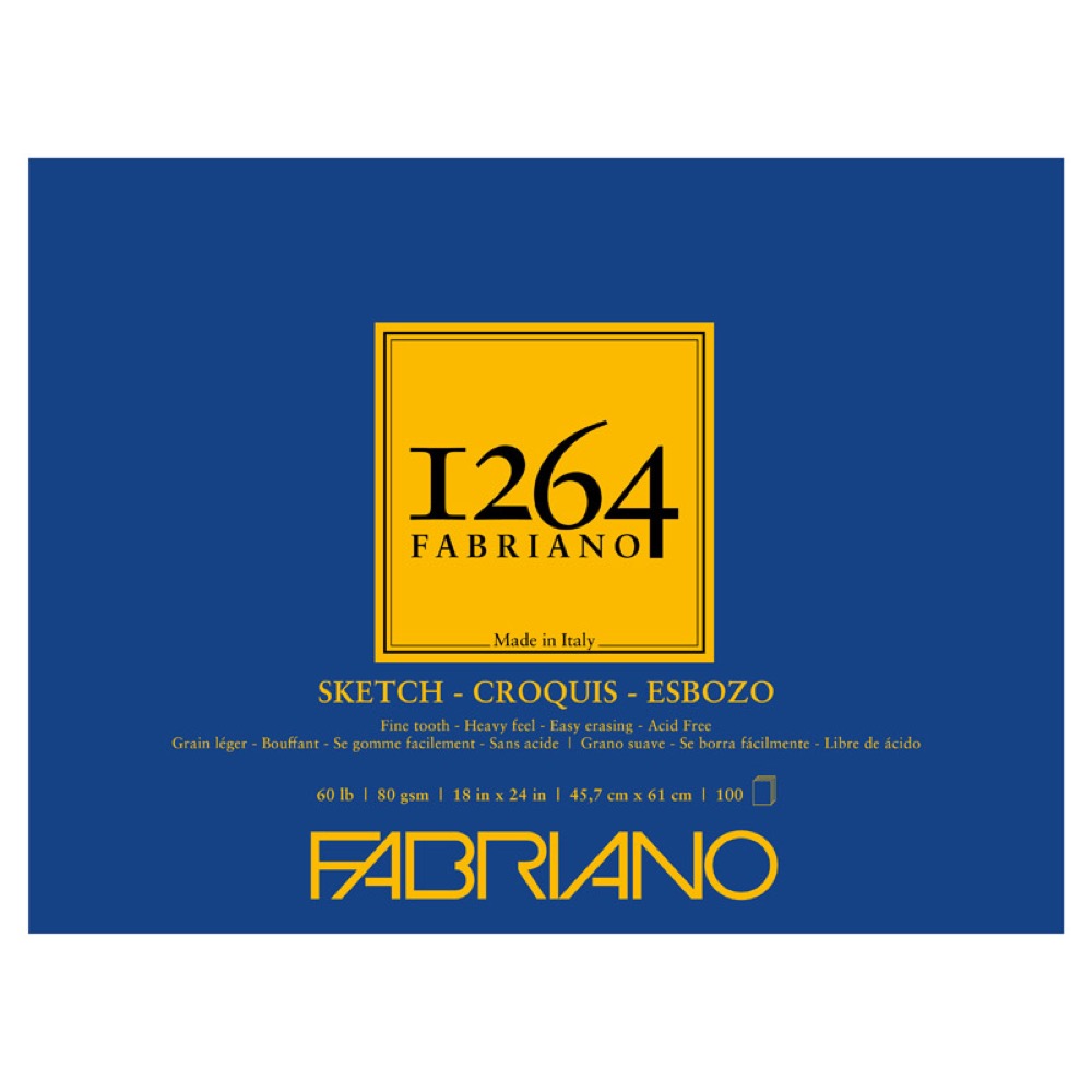 Fabriano 1264 Sketch Glue-Bound Paper Pad 18"x24" Fine