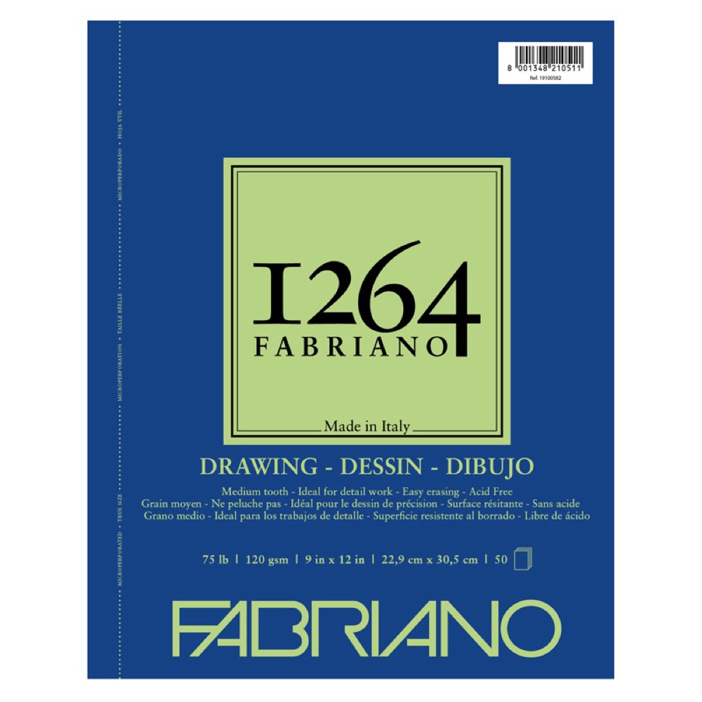 Fabriano 1264 Drawing (75 lb) Pad 9" x 12"