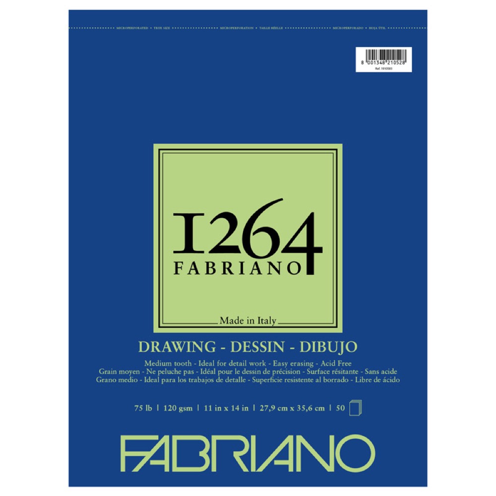Fabriano 1264 Drawing (75 lb) Pad 11" x 14"