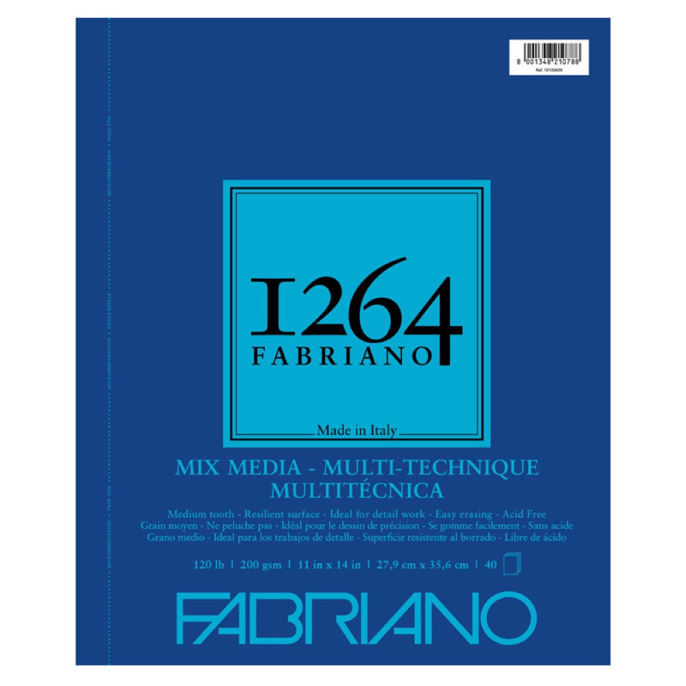 Fabriano 1264 Mix Media Paper Pad 120lb 11"x14" Medium