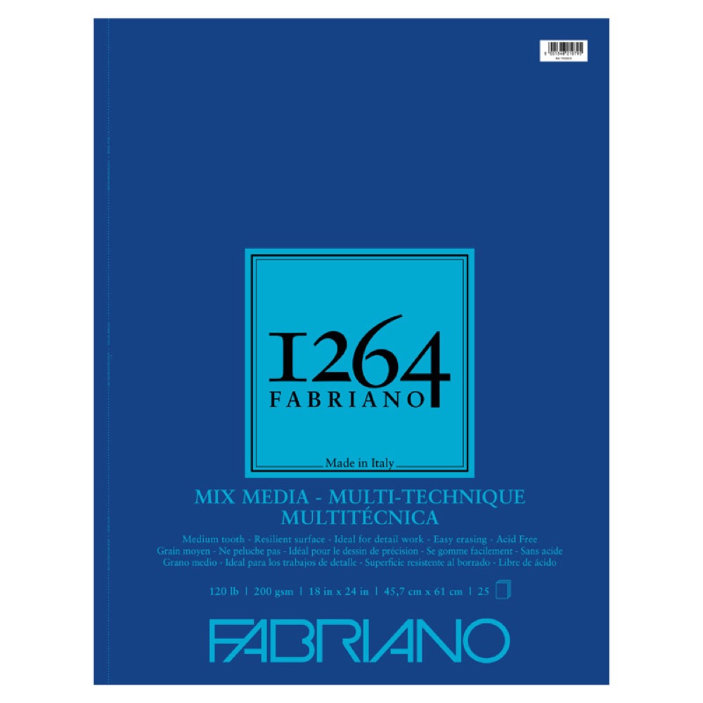 Fabriano 1264 Mix Media Paper Pad 120lb 18"x24" Medium
