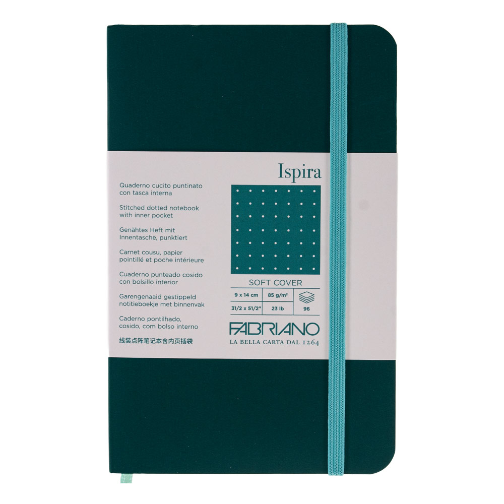 Fabriano Ispira Soft Cover Dot Notebook 96 Pages 3.5"x5.5" Green