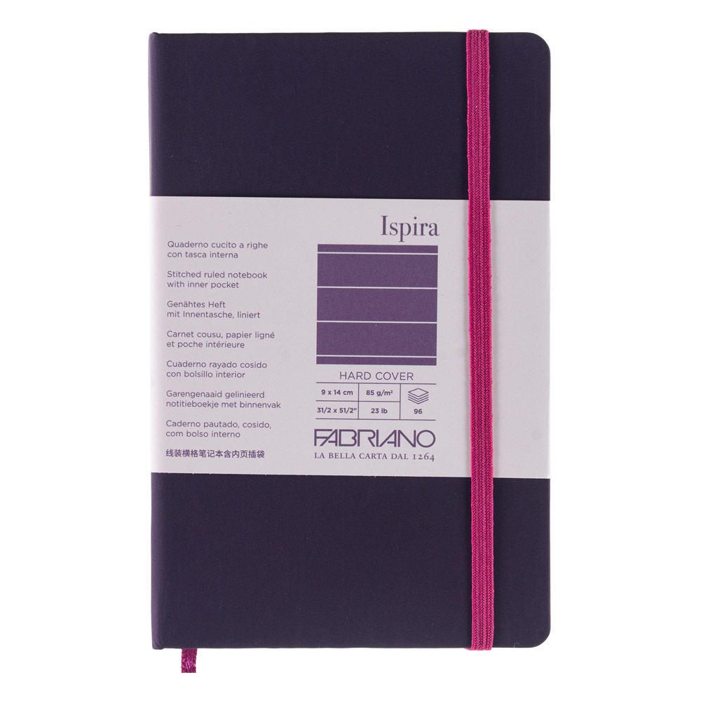 Fabriano Ispira Hard-Cover Lined Notebook 3.5"x5.5" Purple