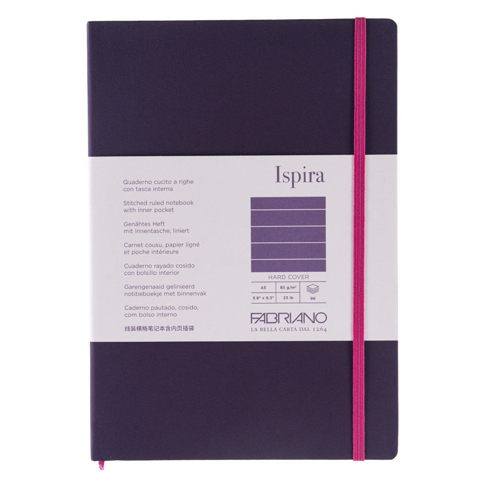 Fabriano Ispira Hard-Cover Dot Notebook 5.8"x8.3" Purple
